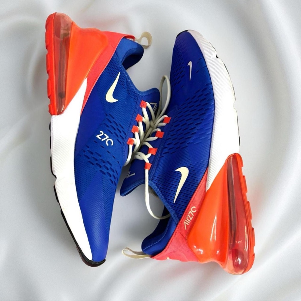 Nike Air Max 270 Royal Blue and Bright Orange